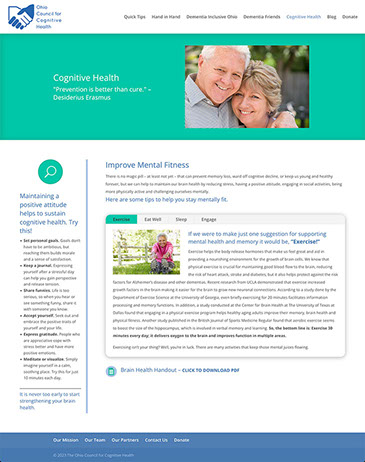 The Ohio Council for Cognitive Health website