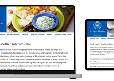 Les Dames d'Escoffier International, Cleveland Chapter, Website